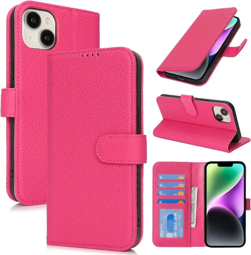 Miniatura 157 de Zouzt Funda para iPhone 11 de 6.1 pulgadas de piel auténtica con 4 ranuras para tarjetas, tarjetero con bloqueo RFID, tapa magnética, función atril
