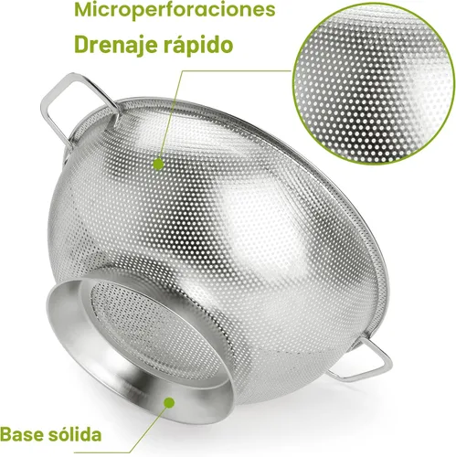 Miniatura 3 de Gulex Colador de acero inoxidable de 3 cuartos, colador para alimentos de cocina, apto para lavavajillas