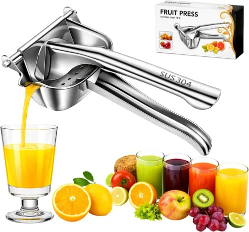 Exprimidor de limón grande de acero inoxidable - Exprimidor de limón resistente fácil de apretar - Exprimidor ergonómico de cítricos y exprimidor de