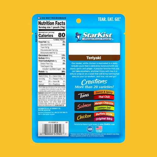 Miniatura 129 de StarKist Chicken Creations BOLD - Bolsa estilo búfalo (5 onzas, 12 unidades) Carne blanca totalmente cocida con alto contenido de proteínas, sin