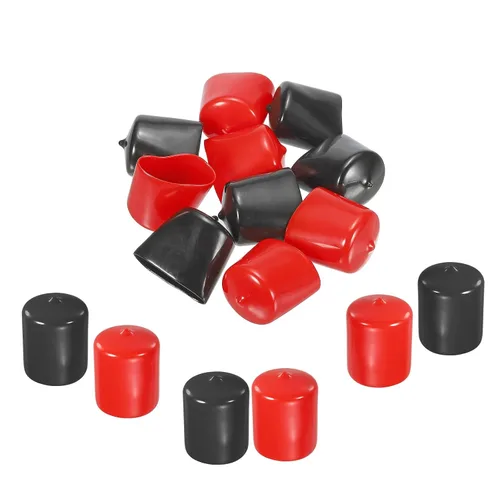 Miniatura 29 de MECCANIXITY 50 unids tapas de goma Surtido de 0.079 in PVC vinilo tornillo rosca protector para tornillo tornillo negro rojo