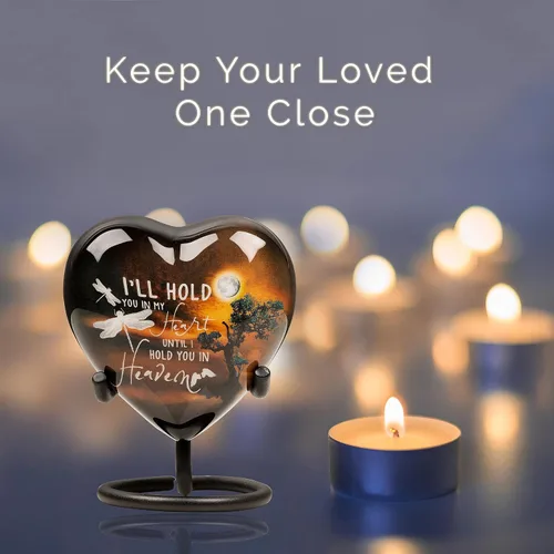 Miniatura 6 de Urnas pequeñas de corazón para cenizas humanas Mini urnas de cremación para adultos y mascotas Urna de corazón de recuerdo hecha a mano, tapa