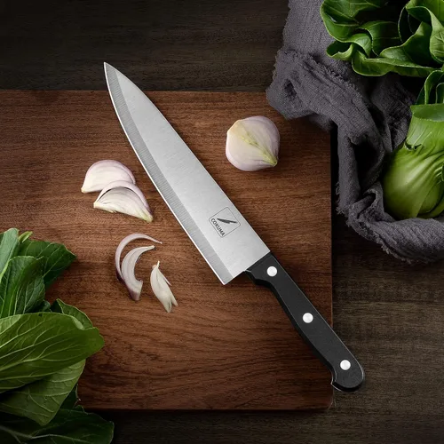 Miniatura 8 de COKUMA Cuchillo de cocina, juego de 3 cuchillos con funda, cuchillo de chef de 8 pulgadas, cuchillo utilitario de 4.5 pulgadas, cuchillo de chef