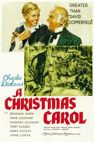 Laminado La Navidad de Charles Dickens: Cartel de Película Vintage Clásico de Festividades, Arte de Pared Borrado en Seco 12x18
