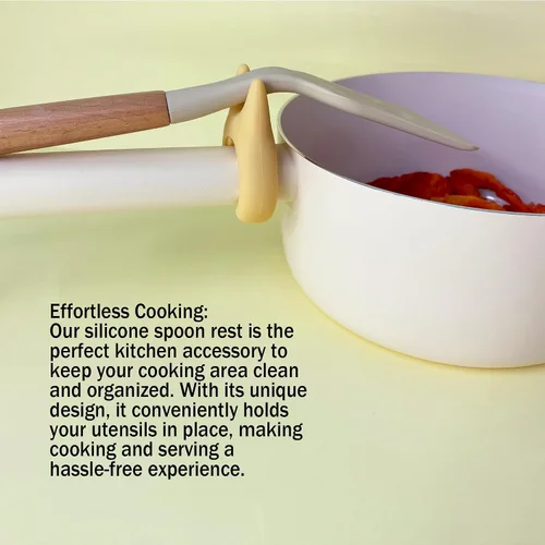 Miniatura 3 de Soporte para cucharas para cocinar, 2 piezas, soporte para espátula de wok, de silicona, ajustable, para utensilios de cocina para hervir sobre