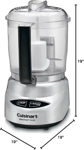 Miniatura 6 de Cuisinart Mini Prep Plus - Procesador de alimentos, 4 tazas, acero inoxidable cepillado y batidora de mano HM-50 Power Advantage de 5 velocidades