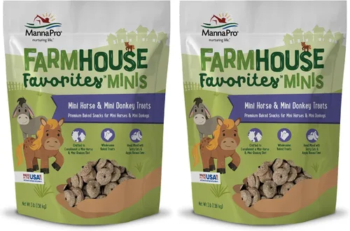 Miniatura 8 de Manna Pro Farmhouse Favorites - Mini golosinas de cabra y ganado - Bocadillos horneados prémium para mini cabras y mini ganado - Mezclado a mano