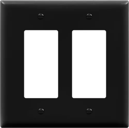 Miniatura 26 de ENERLITES - Cubierta decorativa de interruptor doble, placa de pared de dos salidas, 2 bandas de gran tamaño, 5.50 x 5.50 pulgadas, termoplástico