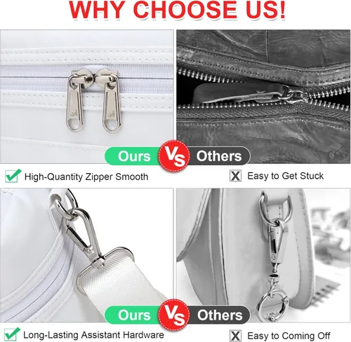 Miniatura 7 de NOL Natural Organic Lifestyle - Bolsas de almuerzo aisladas para mujer, bolsa de refrigeración ligera de nailon impermeable para el trabajo Blanco