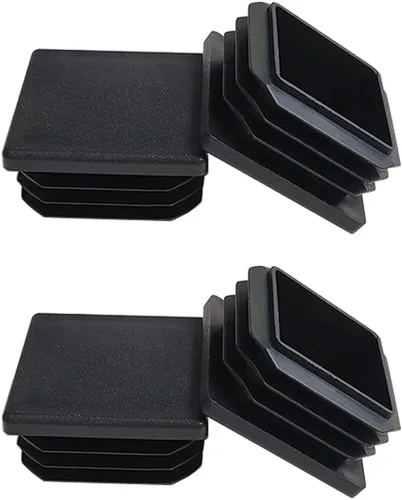 Paquete de 4 tapones de extremo de tubo cuadrado de plástico de 1.5 pulgadas, tapón de tubería cuadrada de 1.5"x1.5", tapas de extremo de tubo,