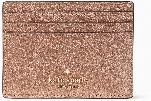 Miniatura 5 de Kate Spade New York Tarjetero pequeño con purpurina brillante (oro rosa)