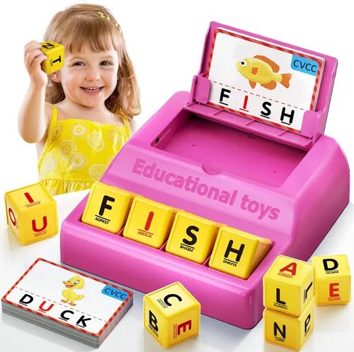 Miniatura 10 de Juego de emparejar letras Montessori para niños de 3 a 8 años Juguetes educativos de ortografía con función de almacenamiento Regalos de Navidad