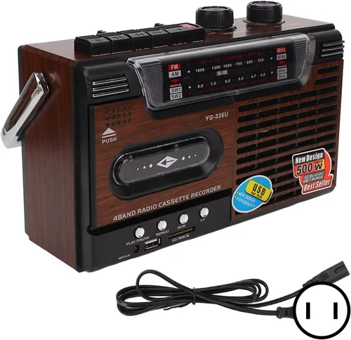 Miniatura 7 de Grabador de reproductor de casete de cinta, estilo clásico de los años 80 portátil Boombox SW1 SW2 AM Radio FM, altavoz estéreo sin ruido estéreo