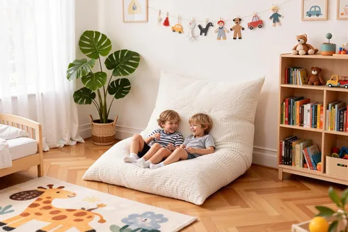 Miniatura 5 de Puf gigante 4 en 1 para adultos y niños, sofá puf de 75 pulgadas con relleno de espuma viscoelástica de alta densidad, sofá multifuncional apto