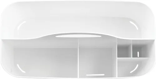 Miniatura 5 de mDesign Organizador de ducha dividido de plástico con asa, almacenamiento para baño o dormitorio, capacidad para jabón de manos, champú, esponjas