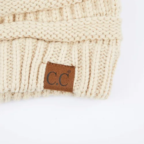 Miniatura 3 de C.C - Gorro de punto trenzado, grueso, suave y cálido (HAT-20A) (HAT-30) (HAT-730) (YJ-816) (HAT-80)