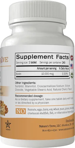 Miniatura 2 de Biotin 2 libras Maximum Strength by Nature's Trove, 240