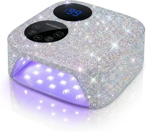 Miniatura 10 de Lámpara de uñas inalámbrica de 80 W con base magnética desmontable, pantalla de doble pantalla y luz de uñas de gel, luz UV/LED profesional