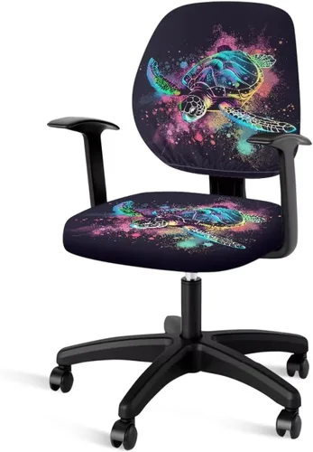 Miniatura 28 de Talayituse - Funda para silla de oficina o computadora con estampado de estrellas de playa, funda de asiento dividida elástica, extraíble y lavable