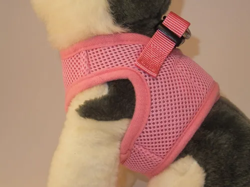 Miniatura 7 de Arnés para perros de malla suave, cómodo para razas pequeñas, cachorros, juguetes, de 2 a 16 lb, en color rosa bebé, azul, negro, rojo, camuflado