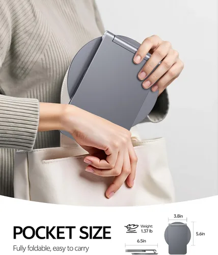 Miniatura 5 de LULULOOK Soporte para Surface Pro/Go - Base giratoria de aleación de aluminio de 360°, soporte plegable para tableta/elevador para Microsoft Surface