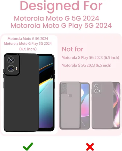 Miniatura 2 de Yucenx Funda para Motorola Moto G 5G 2024 de 6.6 pulgadas, funda de silicona líquida floral para niñas y mujeres, a prueba de golpes, antiarañazos