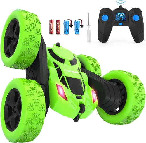 Miniatura 13 de Hamdol Coche de acrobacias a control remoto para niños de 6 a 12 años, auto de control remoto giratorio de 360° con luces LED, vehículo eléctrico
