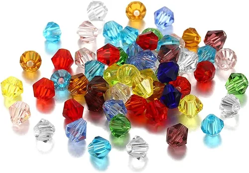 Miniatura 27 de 200 cuentas de cristal de transparencia austriaca, cuentas de vidrio bicona, cuentas espaciadoras sueltas para manualidades, pulseras, aretes