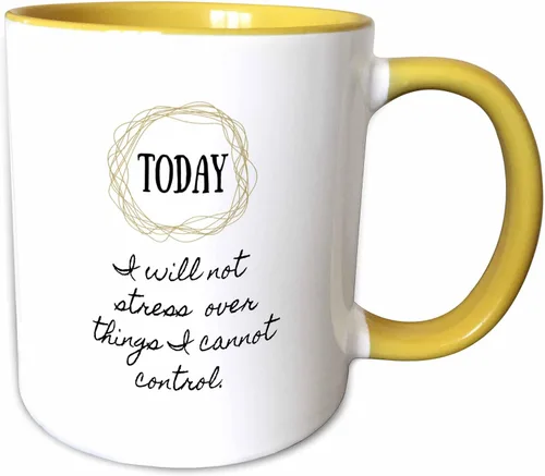 Miniatura 7 de 3dRose Image of Today I Will Not Stress Over Things I Cannot Control - Taza negra de dos tonos de 11 oz