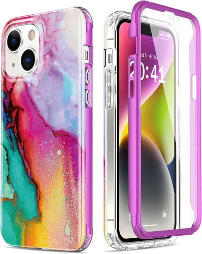 Miniatura 34 de Esdot Funda para iPhone 14 con Protector de Pantalla Integrado, Funda Resistente de Grado Militar con Diseños de Moda para Mujeres y Niñas, Funda