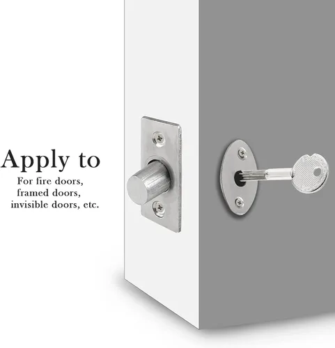 Miniatura 5 de Cerradura de embutir de acero inoxidable con tornillo para puerta, longitud de la llave: 4.13 pulgadas