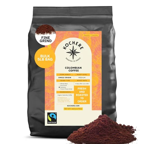 Miniatura 20 de Café molido colombiano Medellín, granos de café tostado medio de origen único, recién tostado a pedido, café molido orgánico, grado especial