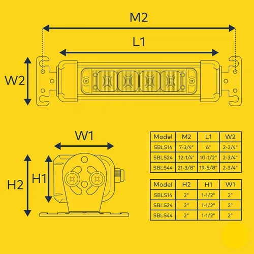 Miniatura 6 de LAMPHUS SolarBlast SBLS14 - Barra de luz estroboscópica LED para cubierta de advertencia (4 W, color ámbar)