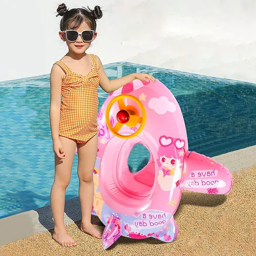 Miniatura 6 de Lindo flotador inflable de piscina para niños, flotador de verano de PVC, cama de aire, lago, barco, flotadores de natación con 2 asas, balsa