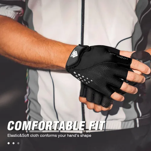 Miniatura 6 de HTZPLOO Guantes de bicicleta, guantes de ciclismo, guantes de ciclismo para hombres y mujeres con almohadilla antideslizante que absorbe los golpes