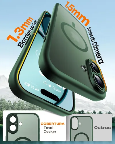 Miniatura 810 de TOCOL Funda para iPhone 11, compatible con Magsafe, protección completa de cámara, imanes integrados, protección contra caídas, funda translúcida