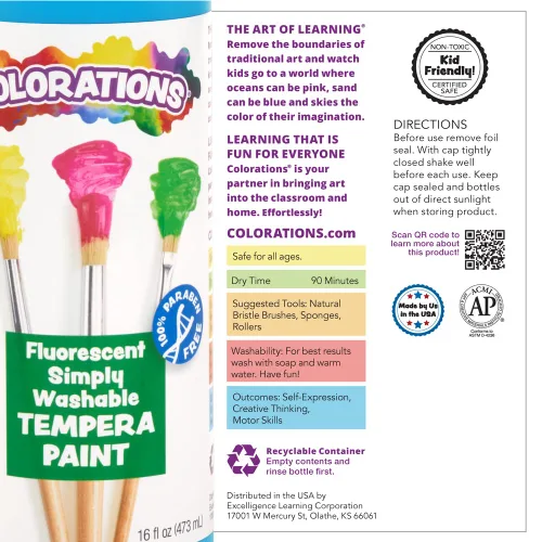 Miniatura 6 de Colorations WSTBK - Témpera lavable simple, color negro Azul Fluorescente (Fluorescent Blue)