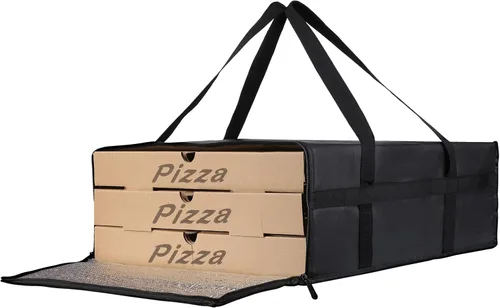 Miniatura 11 de Bodaon Bolsas de pizza para entrega, bolsa de entrega de pizza aislada para conductores de entrega, 20 x 20 x 6 pulgadas, bolsas calentadoras