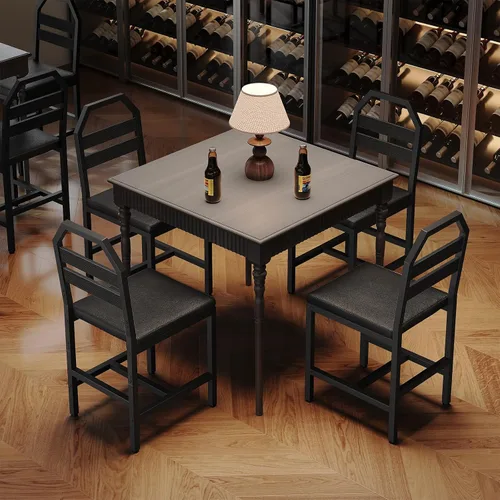 Miniatura 9 de YATINEY CY02L4BB - Sillas de comedor, sillas de cocina con soporte trasero, asiento tapizado y patas de metal, para cocina, sala de estar