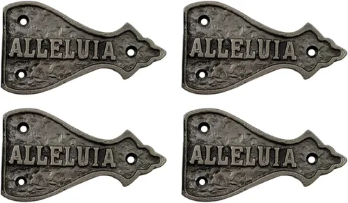 Miniatura 60 de Adonai Hardware Alleluia - Bisagras delanteras de hierro fundido antiguo (3.2 pulgadas x 10 unidades, negro mate) para puertas de granero, puertas