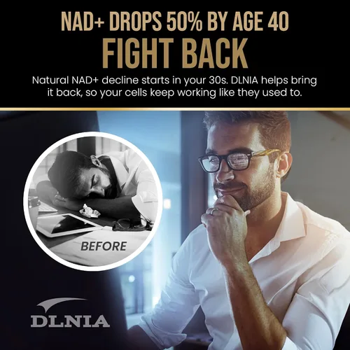 Miniatura 4 de DLNIA Suplemento liposomal NAD+ y alternativa NMN Ribosida de nicotinamida (NR) 1258 mg con resveratrol, quercetina, pterostilbeno