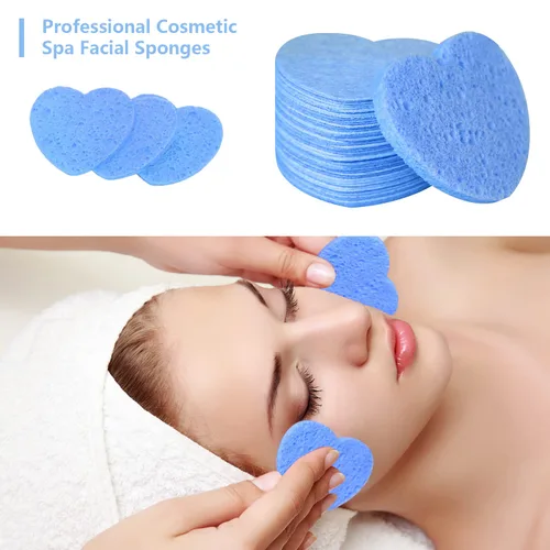 Miniatura 5 de 50 esponjas faciales comprimidas, esponja facial de celulosa 100% natural, esponjas cosméticas profesionales de spa para limpieza facial, máscara