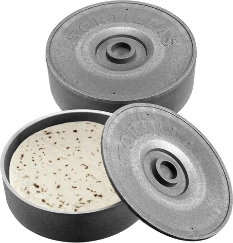 Miniatura 9 de Sabary 4 calentadores de tortillas con tapa de 8.5 x 2.4 pulgadas, soporte robusto de plástico para tortillas, panqueques, waffles, contenedor
