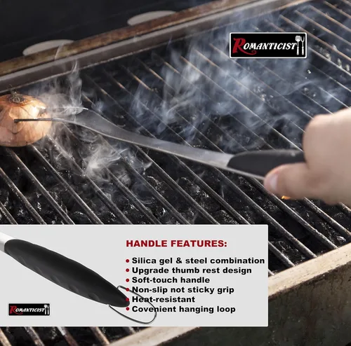 Miniatura 4 de ROMANTICIST 4 piezas de accesorios de parrilla resistentes para Top Chef - Juego de herramientas de parrilla profesional y herramientas básicas