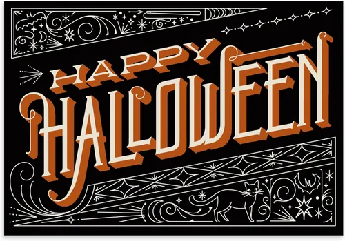 Hallmark Business (paquete de 25) tarjetas de Halloween (negro y naranja) para empleados, grupos, asociaciones, organizaciones, personal