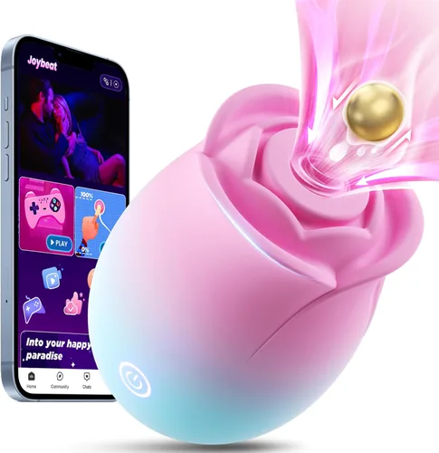 Miniatura 9 de Juguete Sexual Rosa para Adultos – Vibrador Rosa APP para Mujeres, Juguetes Sexuales con 9 Modos de Succión y Vibración, Vibrador de Punto G, Negro