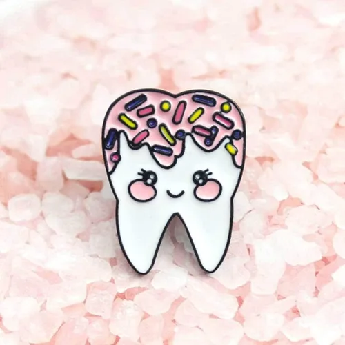 Miniatura 6 de Exceart - Broche de esmalte con forma de dientes diseño de dibujos animados para niñas mujeres niños regalo de fiesta 6