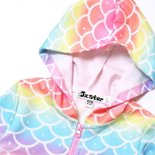Miniatura 3 de Sudadera con capucha para niñas con cremallera y bolsillos