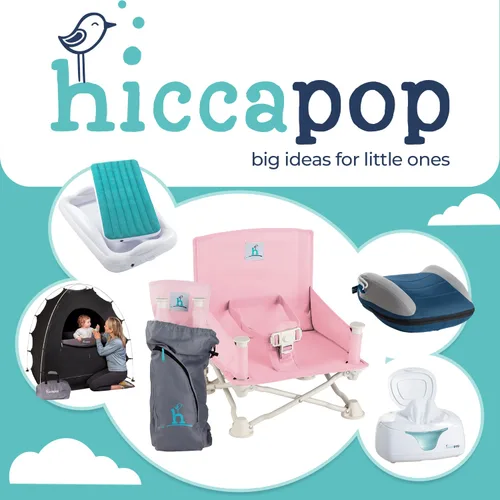 Miniatura 7 de Hiccapop OmniBoost Asiento elevador de viaje con bandeja para bebé Asiento elevador portátil plegable para bebé para mesa de comedor, camping