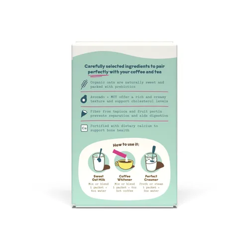 Miniatura 11 de Crema para café de leche de avena, endulzada en caja de 10 unidades de JOI - Superalimento, vegana, sin lácteos, a base de plantas, kosher, de larga
